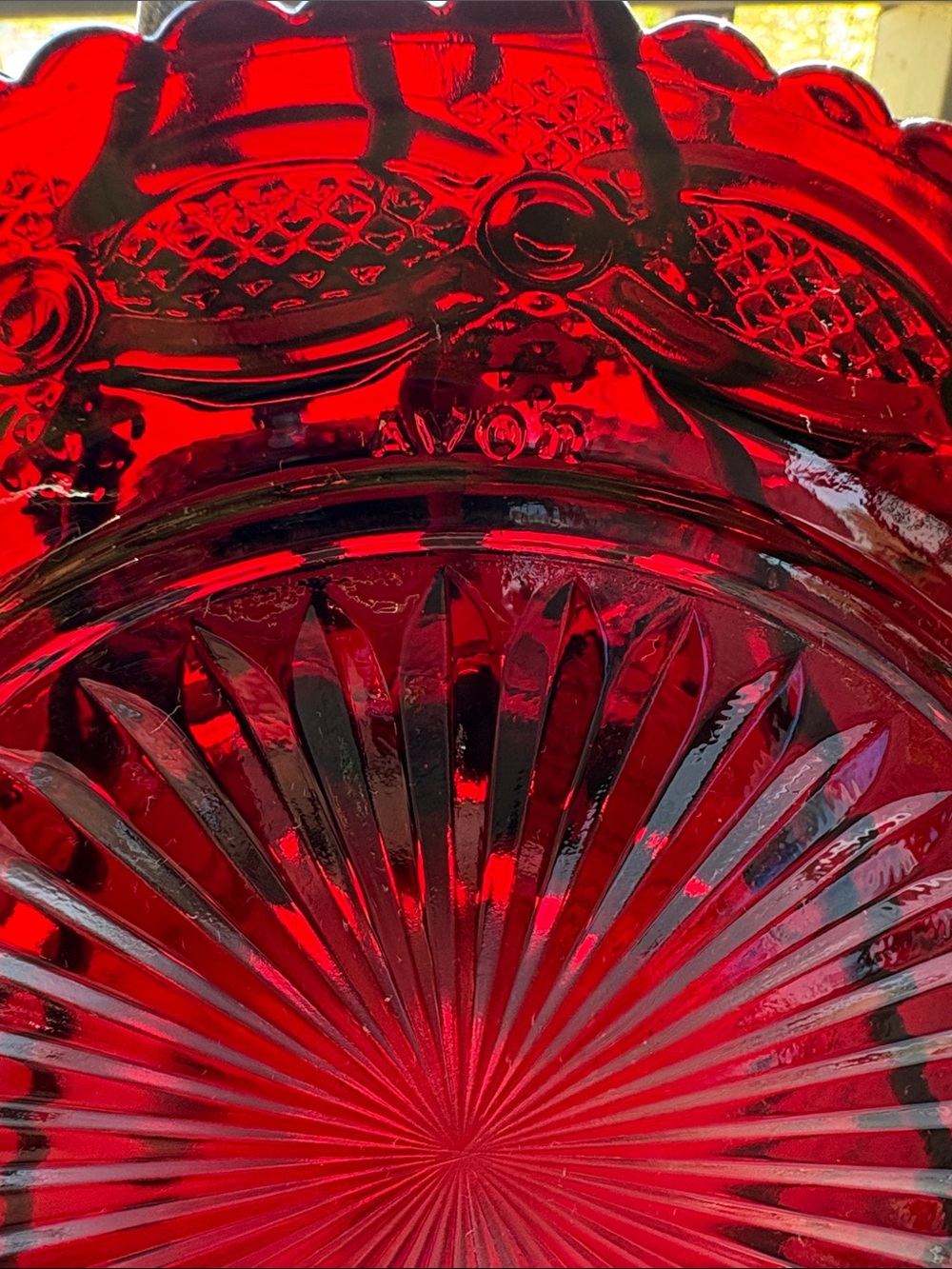 Avon Ruby Red Decorative Glass Plate - Picture 3 of 5